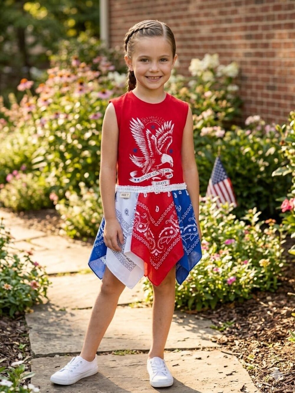 Red White and blue Patriotic Kids Shirt